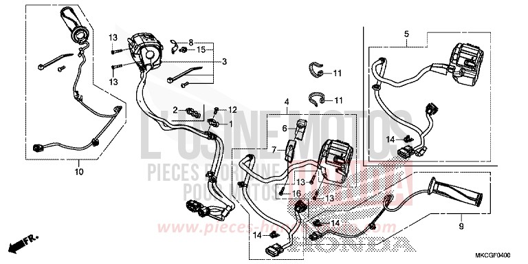 HANDLE SWITCH for Gold Wing CANDY ARDENT RED (R367B) from 2020